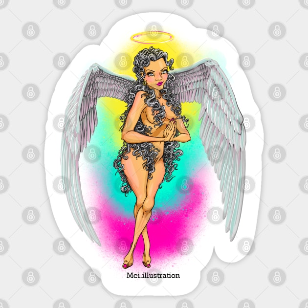 Christmas Angel Sticker by Mei.illustration